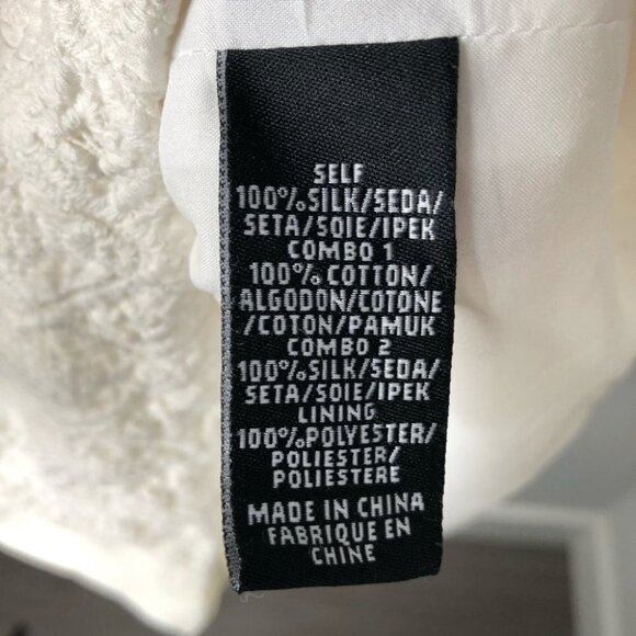 Tibi Cream Woven Front 100% Silk Sleeveless Shift Dress Size  4 - Picture 5 of 7